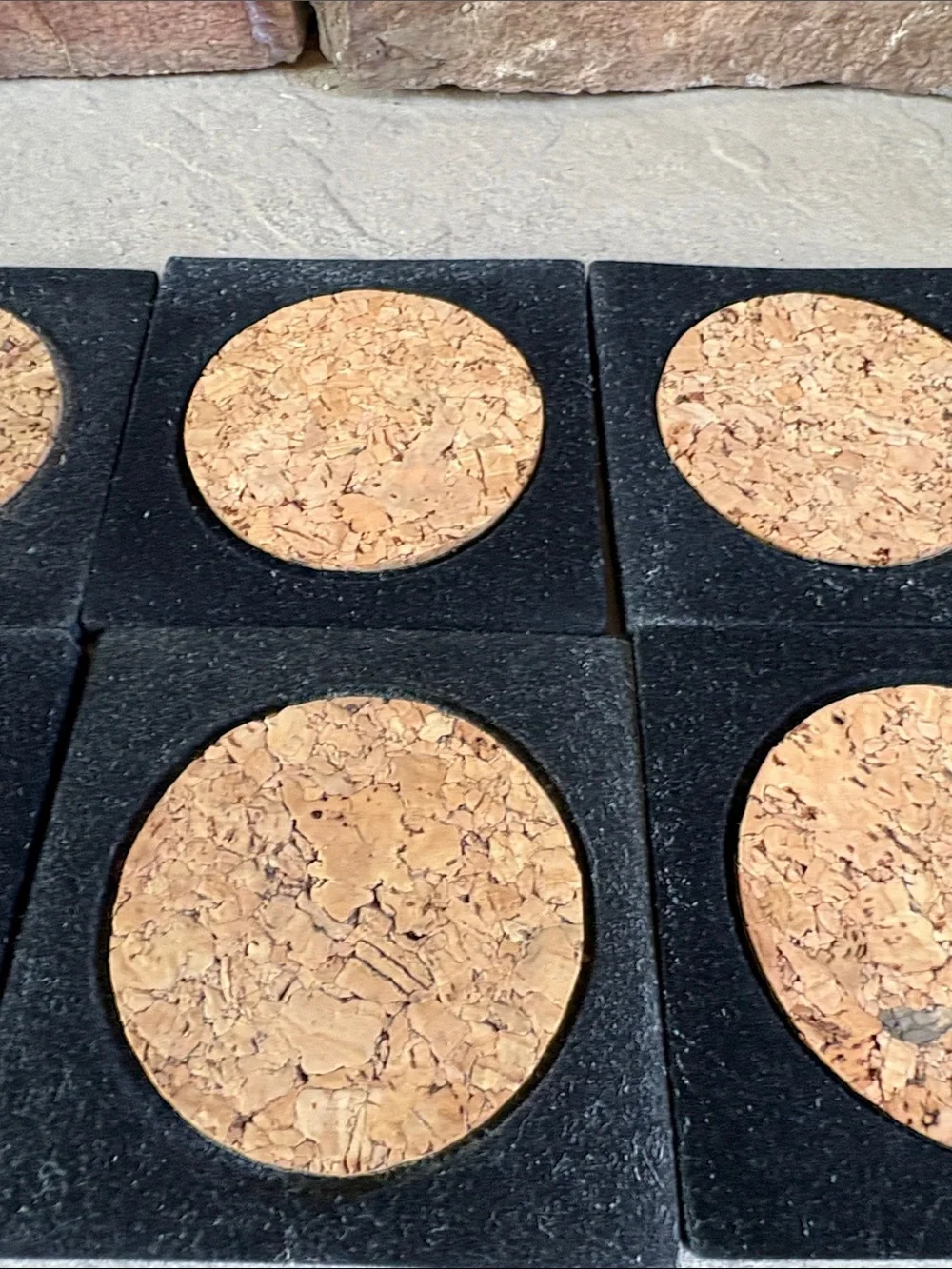 Vintage brass shell coaster holder with coasters